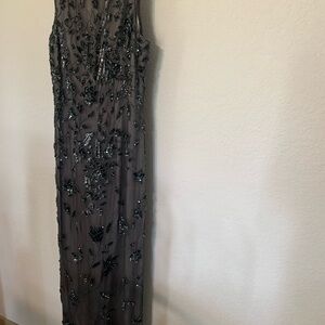 Adrianna Papell Black Sequin Maxi Dress
